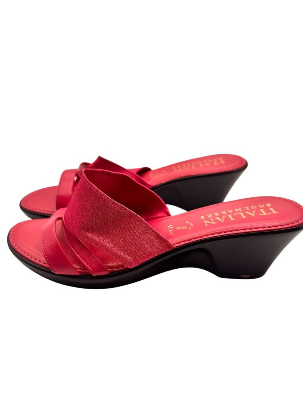 Italian Shoemakers Size 8 Stylist Slip-On Wedge Sandals Pink